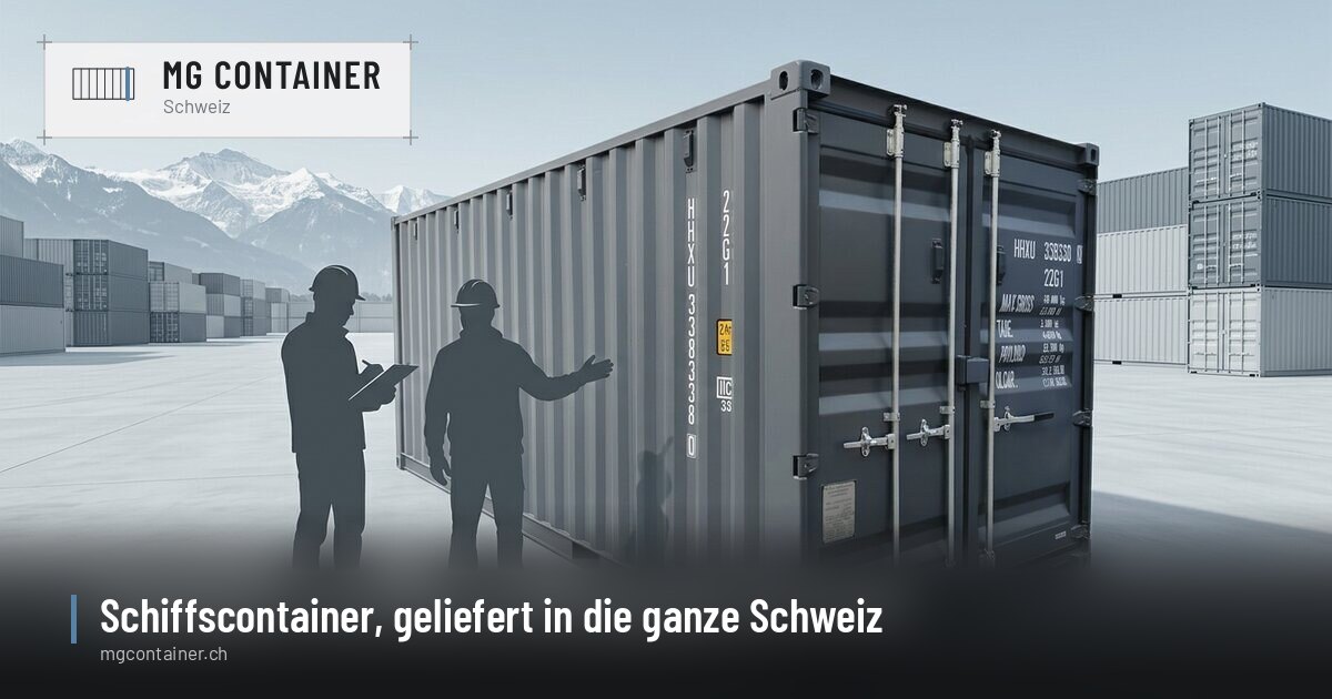 Kontrolle eines 20-Fuss-Containers in einem Depot in der Schweiz